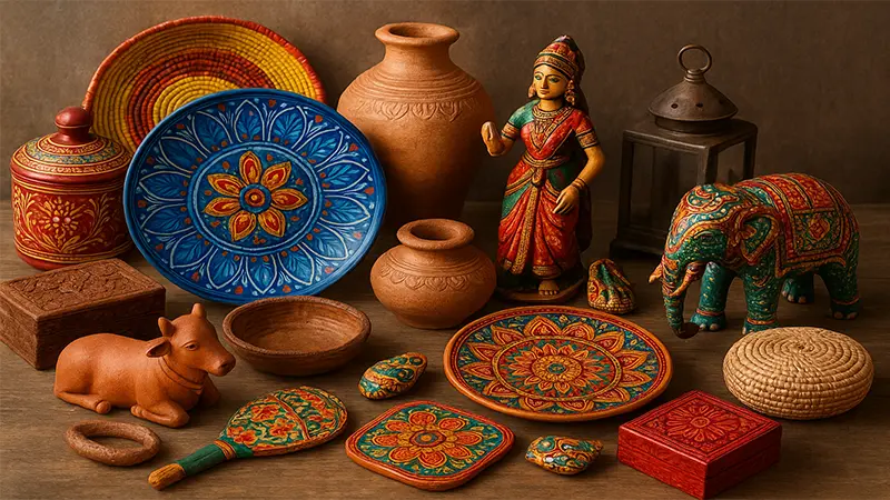 Online Business Handicraft Store यहां पर बहुत सारे हैंडीक्राफ्ट वस्तुएं रखी है