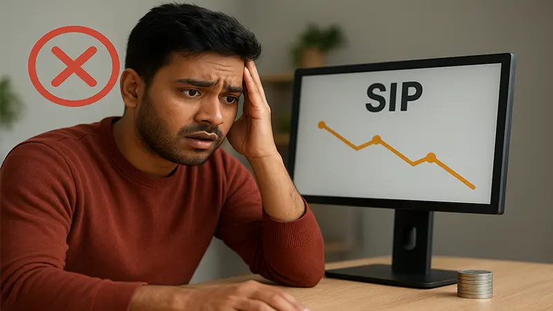 एक आदमी sip में यह गलतियां करने की वजह से परेशान बैठा है 